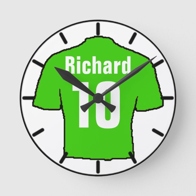 Reloj Redondo Mediano Por el fanático del fútbol. Club de Fútbol (Anverso)