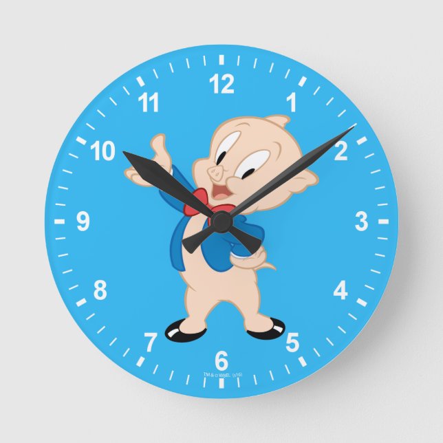 Reloj Redondo Mediano Porky Pig | Pose clásico (Anverso)