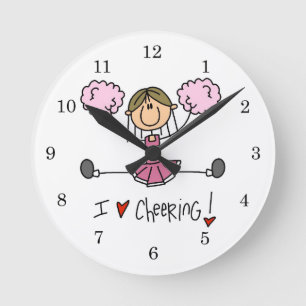 Reloj Redondo Mediano Porrista Rosa