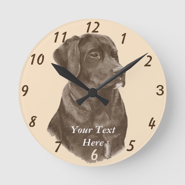 Reloj Redondo Mediano portait de mascota parecido a la vida del perro la (Anverso)