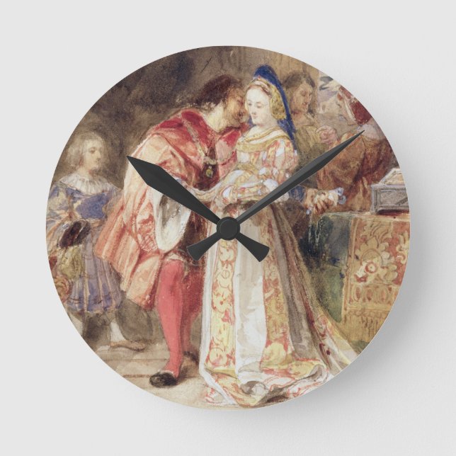 Reloj Redondo Mediano Portia and Bassanio, c.1826 (w/c, brown ink, bodyc (Anverso)