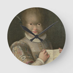 Reloj Redondo Mediano Portrait of a Girl Covered in Hair