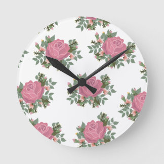 Reloj Redondo Mediano Posada Rosa tradicional