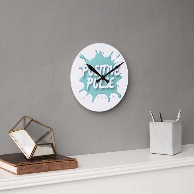 Reloj Redondo Mediano Positive Pulse Splatter Graphic (Oficina)