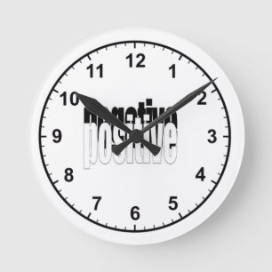 Reloj Redondo Mediano Positivo Y Negativo