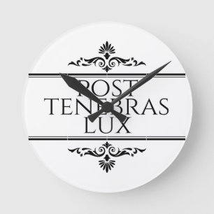 Reloj Redondo Mediano Post Tenebras Lux