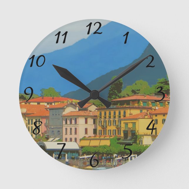 Reloj Redondo Mediano Poster de Bellagio Italia (Anverso)