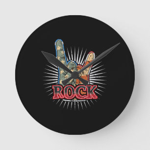 Reloj Redondo Mediano Póster de concierto de rock vintage USA de los 70
