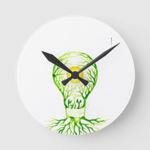 Reloj Redondo Mediano Poster de energía verde lienzo impresión postal ce