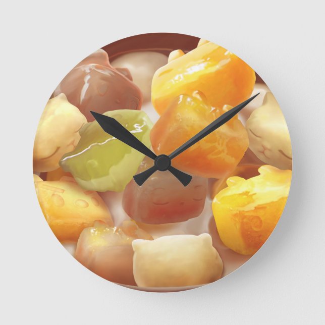 Reloj Redondo Mediano Postre de papa dulce y bollería de taro (Anverso)