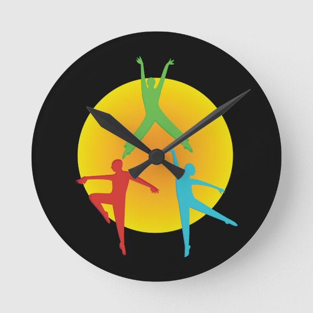 Reloj Redondo Mediano Posturas de baile (Anverso)