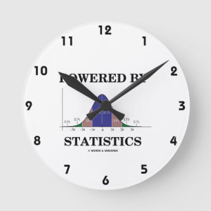 Reloj Redondo Mediano Powered By Statistics (Bell Curve Humor)
