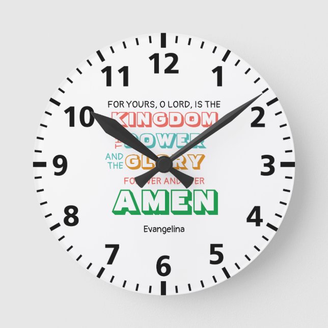 Reloj Redondo Mediano PRAYER DE SEÑORÍAS personalizadas (Anverso)
