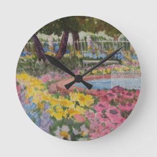 Reloj Redondo Mediano Prescott Park Garden Poppies Portsmouth NH