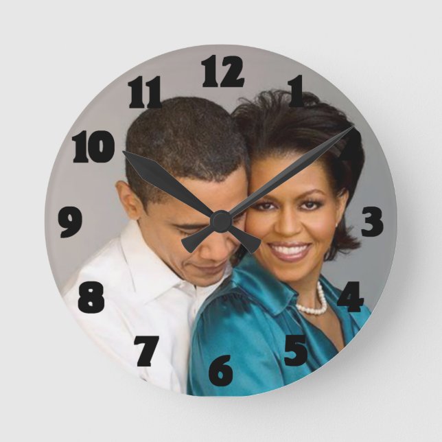 RELOJ REDONDO MEDIANO PRESIDENTE Y SRA. OBAMA-RELOJ (Anverso)