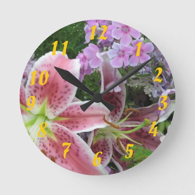 Reloj Redondo Mediano Pretty Flowers Clock (Anverso)