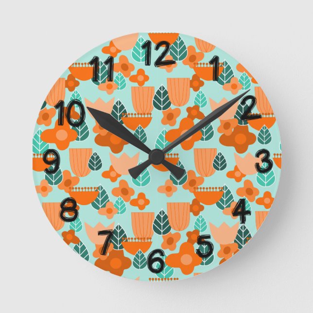 Reloj Redondo Mediano Primavera escandinava (Anverso)