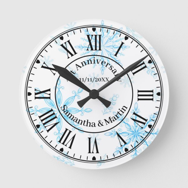 Reloj Redondo Mediano Primer aniversario Boda (Anverso)
