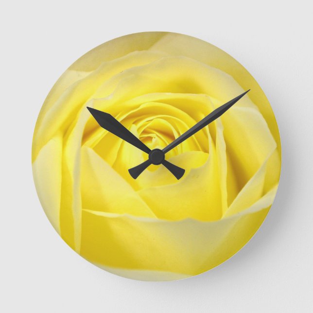 Reloj Redondo Mediano Primer del rosa amarillo (Anverso)