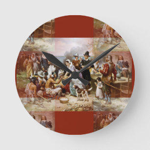 Reloj Redondo Mediano primer día de acción de gracias