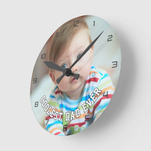 Reloj Redondo Mediano Primer Día del Padre Papá Más Genial de la Histori