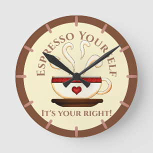 Reloj Redondo Mediano Primera enmienda: Espresso tú mismo