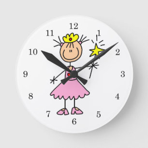 Reloj Redondo Mediano Princesa con varita