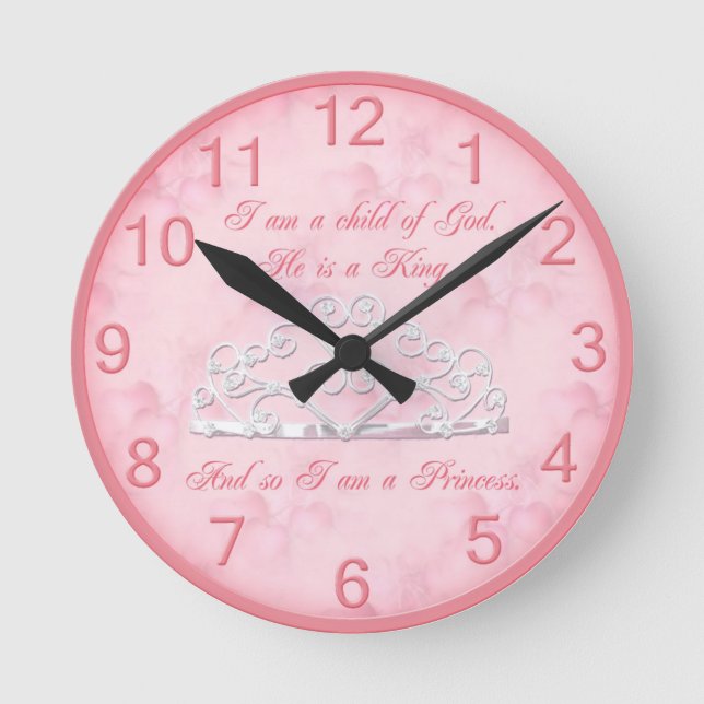 Reloj Redondo Mediano Princesa hermosa Clock (Anverso)