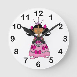 Reloj Redondo Mediano princesa linda (pelo oscuro)