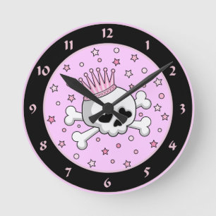 Reloj Redondo Mediano Princesa linda Skull