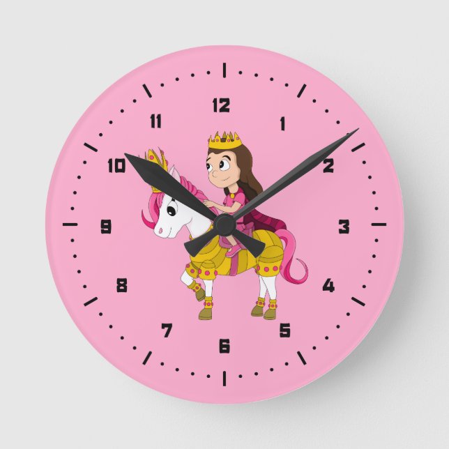 Reloj Redondo Mediano Princesa personalizado (Anverso)