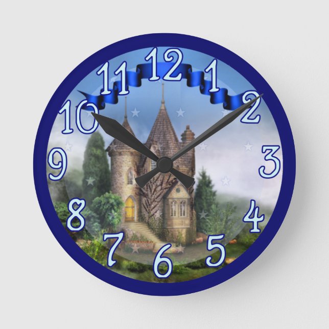 Reloj Redondo Mediano Princess Castle design Wall Clock (Anverso)