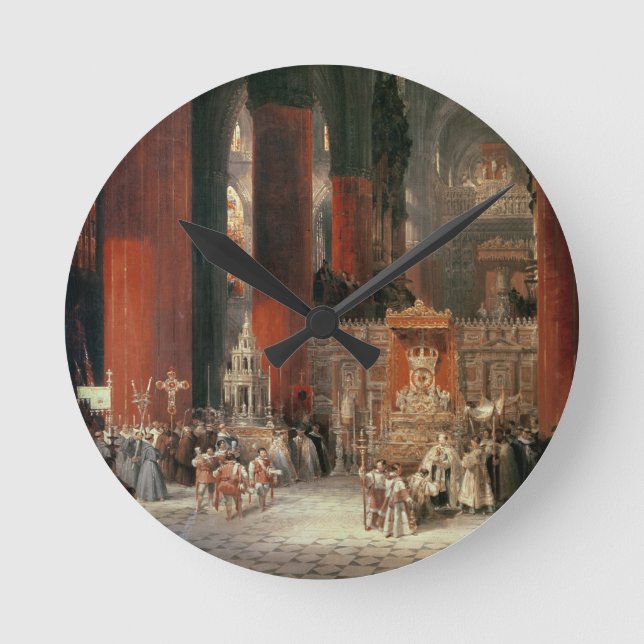 Reloj Redondo Mediano Procesión en la Catedral de Sevilla, 1833 (aceite  (Anverso)