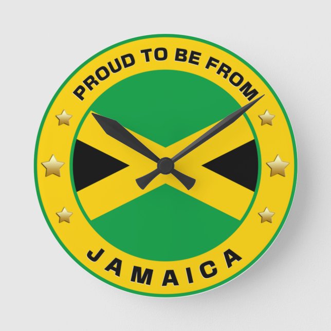 Reloj Redondo Mediano Proud To Be From Jamaica (Anverso)