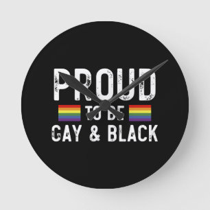 Reloj Redondo Mediano Proud To Be Gay And Black