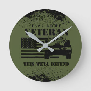 Reloj Redondo Mediano Proud US Army Veteran