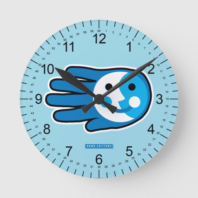 Reloj Redondo Mediano Próxima sonrisa azul luna (Anverso)