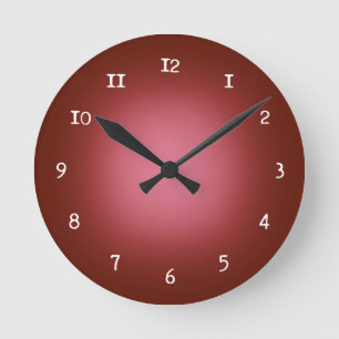 Reloj Redondo Mediano Proyector blanco en rojo
