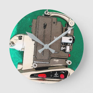 Reloj Redondo Mediano Proyector de películas vintage