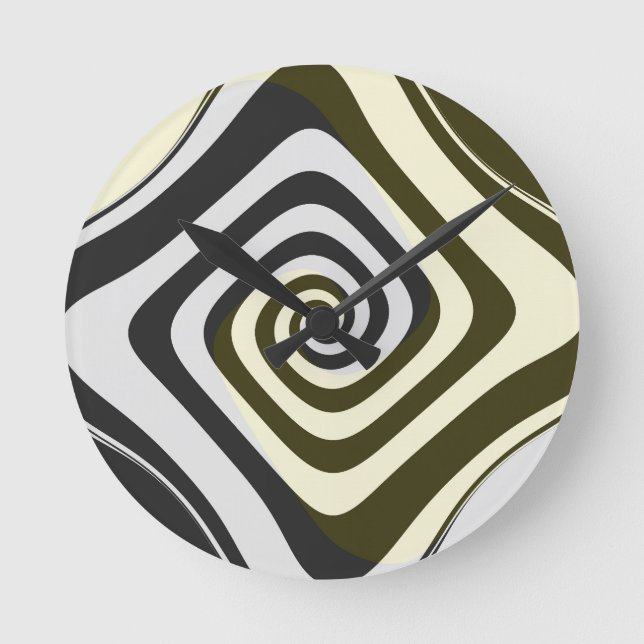 Reloj Redondo Mediano Psicodelia Hipnótica Swirl (Anverso)