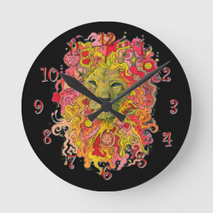 Reloj Redondo Mediano Psychedelic Lion