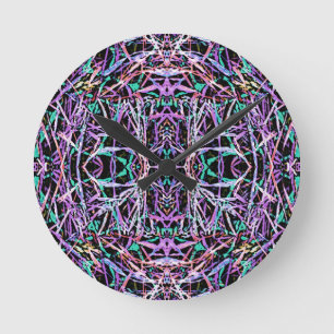 Reloj Redondo Mediano Psychedelic Pattern in Pink
