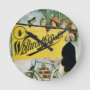 Reloj Redondo Mediano Publicidad poster "Whitworth Cycles", París (color