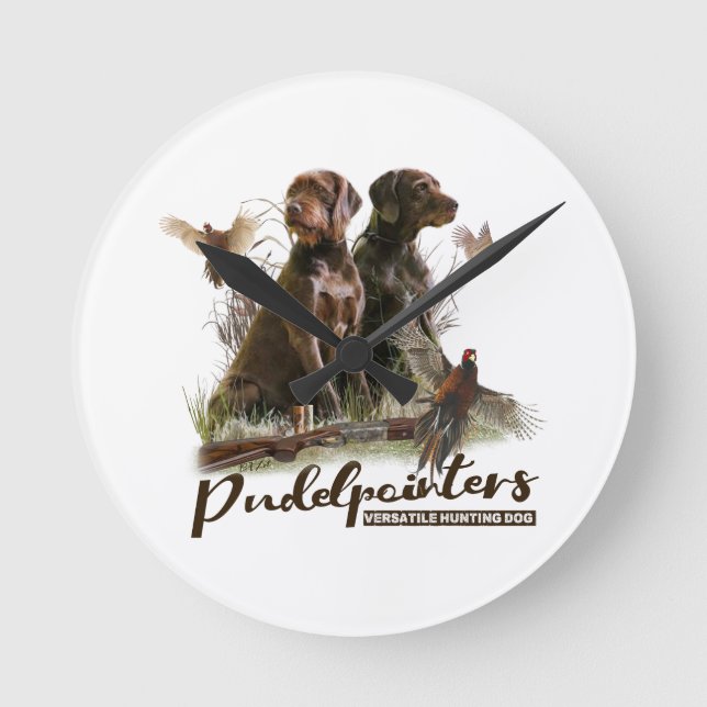 Reloj Redondo Mediano Pudelpointers, faisán de caza (Anverso)