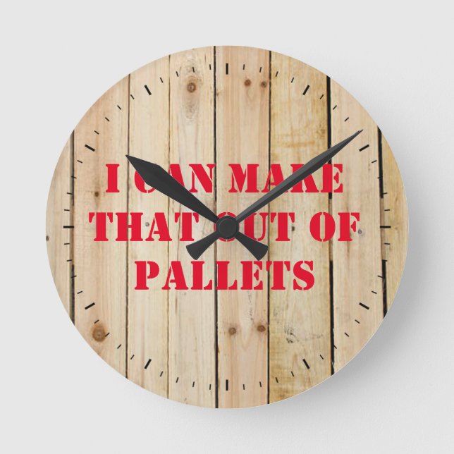 RELOJ REDONDO MEDIANO PUEDO HACERLO DE PALLETS ROUND CLOCK (Anverso)