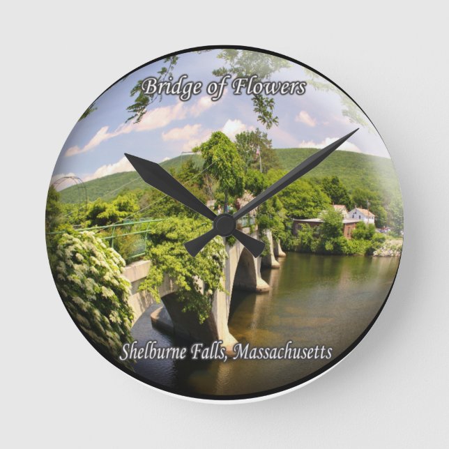 Reloj Redondo Mediano Puente de flores - Salto de Shelburne (Anverso)