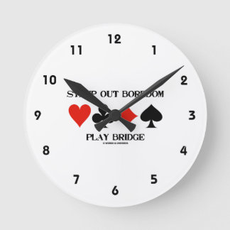 Reloj Redondo Mediano Puente de juego de cuatro cartas de sellado