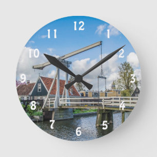 Reloj Redondo Mediano Puente de madera levantada por los holandeses