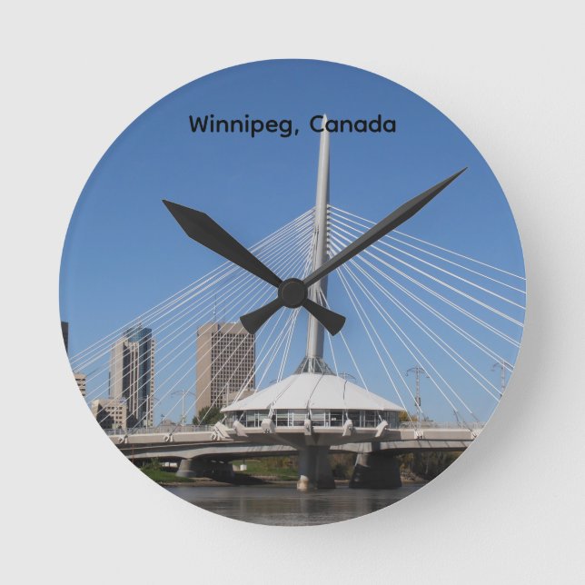 Reloj Redondo Mediano Puente Provencher de Winnipeg (Anverso)