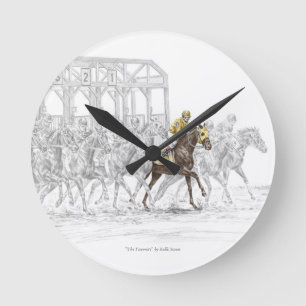 Reloj Redondo Mediano Puerta de inicio de la carrera de caballos
